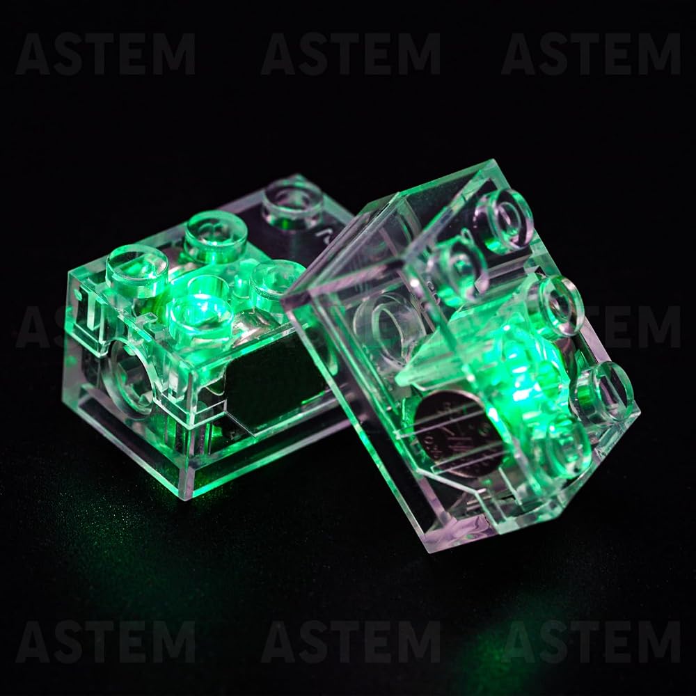 2x3 Light-Up Bricks, Green, 6 Pieces — view 5