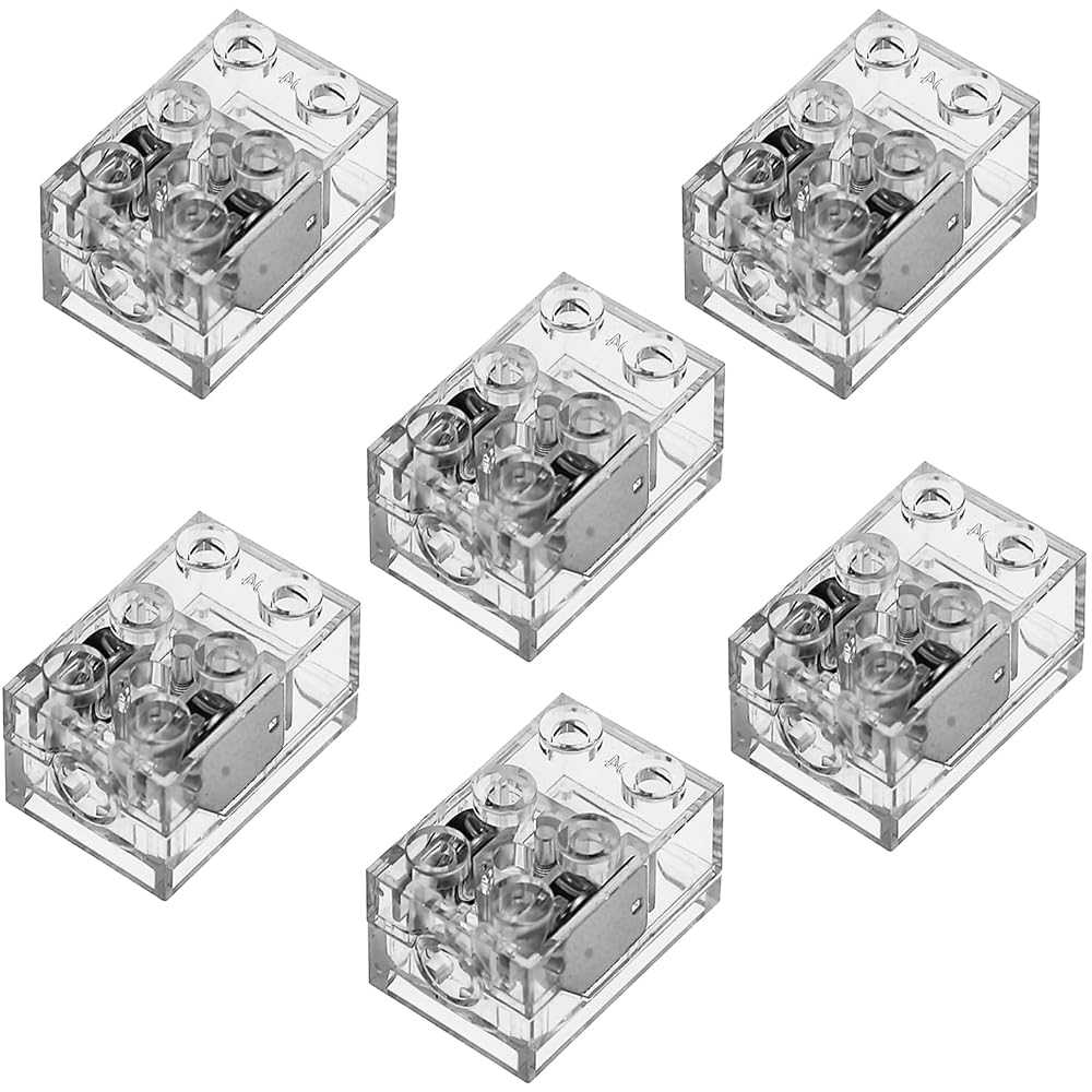 2x3 Light-Up Bricks, Green, 6 Pieces