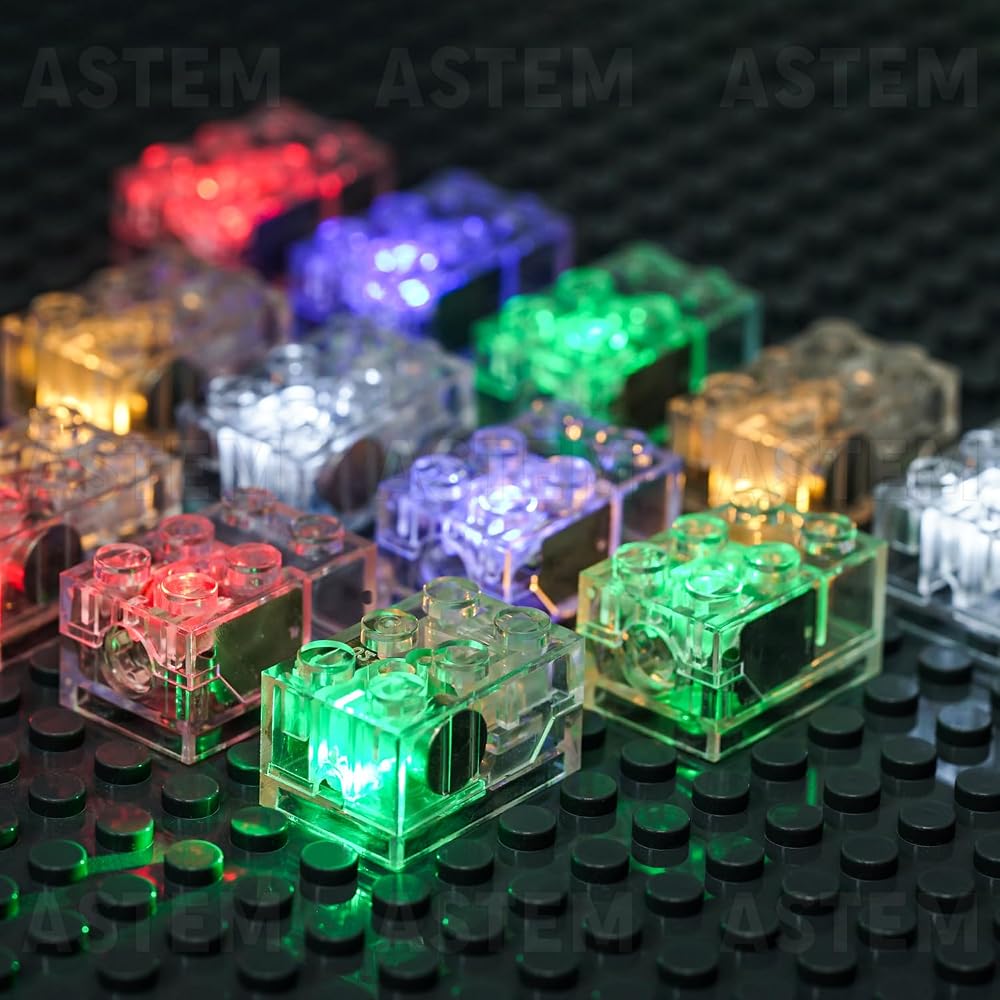 2x3 Light-Up Bricks, Mixed Colours, 12 Pieces — view 3
